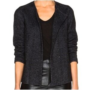 Isabel Marant Etoile Denzel Lady Jacket Sz 40 Gray Black Virgin Wool Minimalist